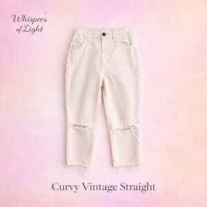 Universal Thread Curvy Vintage Straight White Jeans | Raw Hem | Size 0 / 25R